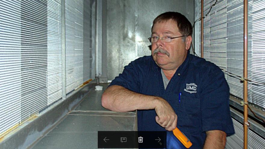 UMD’s Maintenance & Operations Supervisor Dave Wahlberg, Inside a Ventilation Unit