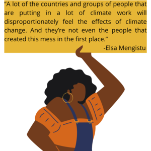 Woman holding up a quote by elsa mengistu
